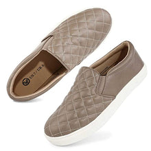 Load image into Gallery viewer, NCCB Womens Sneakers Slip On Casual Sneakers for Womens Nonslip Comfort Lightweight Flats Shoes Brown Size 7.5