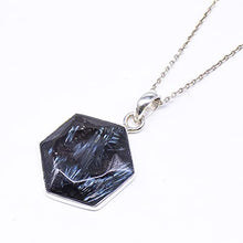 Load image into Gallery viewer, Natural Nuummite Star Gemstone Pendant, 925 Sterling Silver Pendant, Blue Nuummite Cabochon Pendant, Gift Pendant For Her, Sale