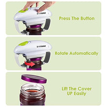 Load image into Gallery viewer, Sinceller Electric Jar Opener, Restaurant Automatic Jar Opener for Seniors with Arthritis, Weak Hands, Bottle Opener for Arthritic Hands