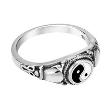 Load image into Gallery viewer, Timeless Yin and Yang Cobra Symbol .925 Sterling Silver Ring (4)