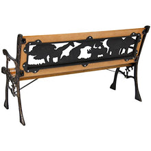 Load image into Gallery viewer, Best Choice Products Kids Mini Sized Outdoor Hardwood Patio Park Bench Decoration Accent w/Aluminum Frame and Safari Animal Accents, Brown
