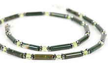 Load image into Gallery viewer, Bloodstone Necklace for Men, Natural Gemston, Peridot, Hematite Choker, Handmade Gemstone Jewelry