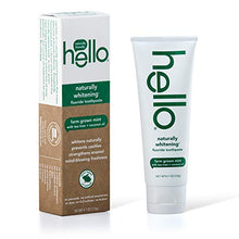 Load image into Gallery viewer, Hello Oral Care Naturally Whitening Fluoride Toothpaste, Vegan & SLS Free, Farm Grown Mint with Tea Tree Oil Coconut Oil, 4.7 Ounce