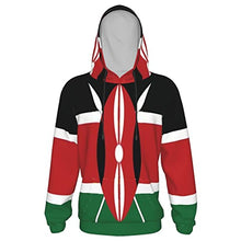 Load image into Gallery viewer, Kenya Flag Print Hoodies Kids 3D Print Sweatshirts Long Sleeve Pullover Hoodies with Pocket for Teen Boys and Girls Black