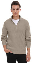 Load image into Gallery viewer, Sailwind Men's Soft Sweaters Quarter Zip Pullover Classic Ribbed Turtleneck Sweater for Men US Medium Khaki