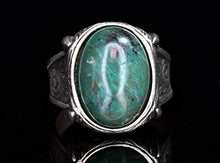 Load image into Gallery viewer, 925 Sterling Silver Mens Ring, Natural Bloodstone Gemstone, (similar to stone will be sent) Free Express Shipping