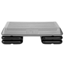 Load image into Gallery viewer, The Step (Made in USA) Original Aerobic Platform – Circuit Size Grey Aerobic Platform and Four Original Black Risers Included with 4, 6, and 8 Platform Height Options