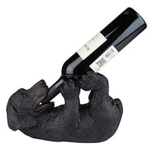 Load image into Gallery viewer, True Lucky Lab Tabletop Wine Bottle Holder Countertop Centerpiece Labrador Kitchen Decor for Dog Lovers Barware Accessory Black