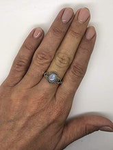 Load image into Gallery viewer, Koral Jewelry Moonstone Small Ethnic Ring 925 Sterling Silver Tribal Gipsy Boho US Size 6 7 8 (6)
