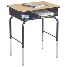Load image into Gallery viewer, ECR4Kids ELR-24103F-MP 24" x 18" Adjustable Open Front Student Desk with Metal Book Box, Maple and Black