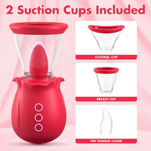 Load image into Gallery viewer, Rose Toy for Woman-Rose Sucking Sex Toy, 3 in 1 Sucking &Licking Rose Vibrator-Dildo G Spot Vibrator Nipple Stimulator,Clitoral Sucking Sex Toy for Couples, Personal Massager Adult Sex Toys for Women