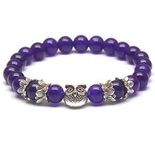 Load image into Gallery viewer, Weelovee Women Mens Inner Peace Heart Healing Amethyst Stone Bracelet 8MM Energy Beads Purple Gemstone (Silver Owl) …