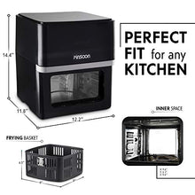Load image into Gallery viewer, PINSOON 10-Quart Air Fryer (Rotisserie Shaft & Layer Racks & Nonstick Basket), Electric Hot Air Fryer Oven Oilless Cooker, Full Circle Heated Cyclonic System, 12 Accessories, 8 Cooking Presets, LED Digital Touchscreen (50 Recipes)