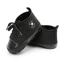Load image into Gallery viewer, BENHERO Baby Girls Boys Canvas Shoes Toddler Infant First Walker Soft Sole High-Top Ankle Sneakers Newborn Crib Shoes(12-18 Months M US Infant),G-Black