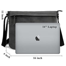 Load image into Gallery viewer, Mens Laptop Messenger Bags 15.6” Water Resistant Shoulder Bag Tocode PU Leather Canvas Satchel Crossbody Bags Brifecase Office Bag Large Computer Bag for Work College School Travel, Black
