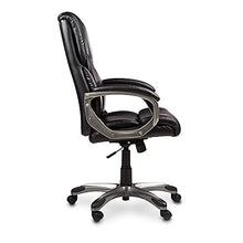 Load image into Gallery viewer, Amazon Basics Executive Home Office Desk Chair with Padded Armrests, Adjustable-Height/Tilt Rolling Swivel Chair - Black/Silver, 275Lb Capacity