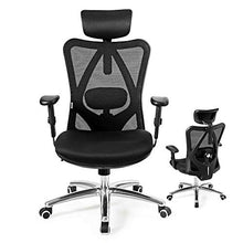 Load image into Gallery viewer, Giantex Ergonomic Office Chair, Mesh Office Chair with Adjustable Headrest, Tilt-Down Backrest Mesh Adjustable High Back Office Chair, Breathable Computer Desk Chair, Mesh Back Office Chair