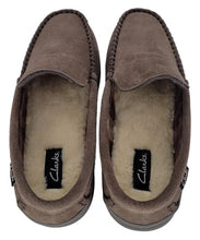 Load image into Gallery viewer, Clarks Men's Freddie Suede Moccasin House Shoe Indoor & Outdoor Slip Resistant Flexible Outsole Slipper (11 M US, Medium Brown)