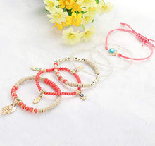 Load image into Gallery viewer, HANPABUM 3 Sets Bohemian Beaded Bracelets Set for Women Men Multilayer Hamsa Hand Evil Eye Charms Stretch Stackable Bracelet