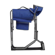 Load image into Gallery viewer, MacSports MacRocker Outdoor Foldable Rocking Chair | Portable Rocking Chairs for Adults, Collapsible, Springless Guards for Camping Fishing Backyard | Weight Capacity up to 225 lbs (1 Pack, Blue)