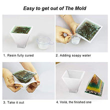 Load image into Gallery viewer, Silicone Resin Molds 5Pcs Resin Casting Molds Including Sphere, Cube, Pyramid, Square, Round with 1 Measuring Cup & 5 Plastic Transfer Pipettes for Resin Epoxy, Candle Wax, Soap, Bowl Mat etc