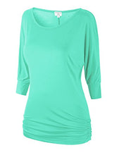 Load image into Gallery viewer, Match Women's 3/4 Sleeve Drape Top with Side Shirring (140 Purple,Small)