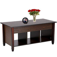 Load image into Gallery viewer, YAHEETECH Lift Top Coffee Table with Hidden Storage Compartment & Shelf, Lift Tabletop Dining Table for Living Room, 19.2-24.6in H
