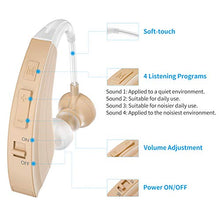 Load image into Gallery viewer, Digital Hearing Amplifier Aid - Personal Sound Device with 2Pcs 500hr Batteries, 4 Channels Noise Reduction, Hearing Aid Cleaning Kit for Adults and Seniors by iAid