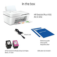 Load image into Gallery viewer, HP DeskJet Plus 4155 Wireless All-in-One Printer, Mobile Print, Scan & Copy, HP Instant Ink Ready, Auto Document Feeder, Works with Alexa (3XV13A)