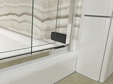 Load image into Gallery viewer, KOHLER Levity® Sliding Shower Door, 74-in H X 56-5/8 -59-5/8-in W, with 1/4-in Thick Crystal Clear Glass with towel bars, Matte Nickel