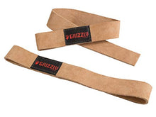 Load image into Gallery viewer, Grizzly Fitness 1.5" Premium Genuine Leather Lifting Wrist Straps for Men and Women | Sold in Pairs | One Size | Used by Pros to increase Grip Strength and Reduce Slipping | 1.5” Wide x 20.5" Long