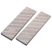 Load image into Gallery viewer, Koja Precision Lapping Plate | Extra Large 2.75 X 10” Two 2-Sided Diamond Flattening Stone and Sharpening Plate | 120 & 180 Grit Whetstone Fixing Stone Flattener | Quality Guarantee!
