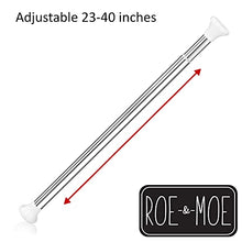 Load image into Gallery viewer, Deluxe Stainless Steel Sliding Door Guard Adjustable 23–40 inches w/White Caps - Feel Safe at Home with This Adjustable Home Security Bar 1" Dia. (1)