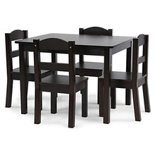 Load image into Gallery viewer, Humble Crew Kids Wood Table & 4 Chair Set, 5-Piece, Espresso