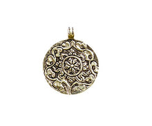 Load image into Gallery viewer, Handmade Tibetan Ethnic Tribal Gypsy Authentic Turquoise Gemstone Pendant for Woman & Men 925 Oxidized Silver Plated Round Fashion Fish Engraving Boho Amulet Pendant Jewelry