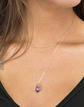 Load image into Gallery viewer, Sterling Silver Cute Raw Amethyst Crystal Dainty Gemstone Necklace 18 inch Free Form Healing Gem Chakra Stones Women Girls Gifts NK18-26