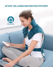 Load image into Gallery viewer, Comfytemp Weighted Heating Pad for Back Pain Relief, 22"x33" XXL Large Electric Heating Pad for Neck and Shoulders with 3 Heat Settings, 2H Auto-Off, Back Heated Wrap for Cramps - Washable