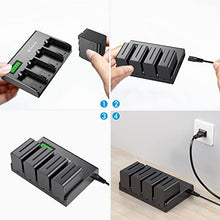 Load image into Gallery viewer, Powerextra 4 Pack Replacement Sony NP-F970 Battery & 4-Channel Battery LCD Charger Compatible with Sony DCR-VX2100, DSR-PD150, DSR-PD170, FDR-AX1, HDR-AX2000, HDR-FX1, HDR-FX7, HDR-FX1000, HVL-LBPB