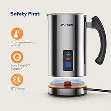 Load image into Gallery viewer, Miroco Milk Frother, Electric Milk Steamer Stainless Steel, Automatic Hot and Cold Milk Frother Warmer with Heat Froth Whisks for Latte, Coffee, Hot Chocolates, Cappuccino, Heater with Strix Control