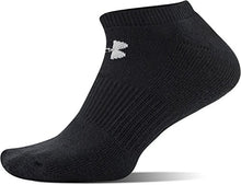 Load image into Gallery viewer, Under Armour Adult Cotton No Show Socks, 6-Pairs , Black/Gray , Large