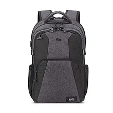 Load image into Gallery viewer, solo Depart TSA Laptop USB Charging Port, Water Resistant Travel Backpack, Black, One Size