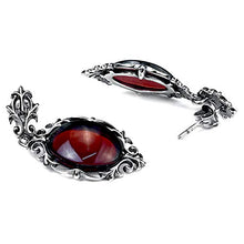 Load image into Gallery viewer, Cherry Amber Sterling Silver Antique Finish Stud Earrings