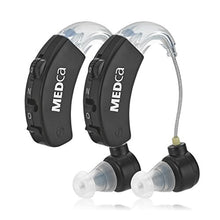 Load image into Gallery viewer, Behind The Ear Sound Amplifier - BTE Hearing Ear Amplification Device and Digital Sound Enhancer PSAD for The Hard of Hearing, Noise Reducing Feature, Black, by MEDca