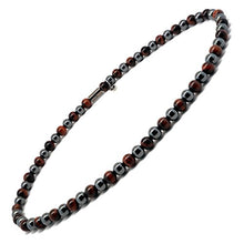 Load image into Gallery viewer, Accents Kingdom 8MM Red Tiger's Eye Bead Hematite Classic Magnetic Necklace, 20"