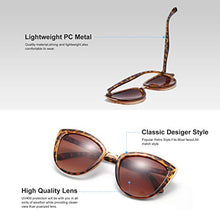 Load image into Gallery viewer, SKYWAY Retro Vintage Cat Eye Sunglasses for Women Fashion Driving Sun Glasses Anti Glare UV400 Protection Large PC Frame Classic Style Round Sunglass (Amber)