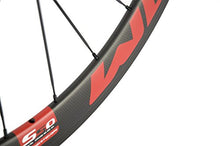 Load image into Gallery viewer, Superteam Carbon Fiber Road Bike Wheels 700C Clincher Wheelset 50mm Matte 23 Width (Red and White Decal)