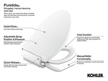 Load image into Gallery viewer, Kohler 5724-0 Puretide Manual Bidet Toilet Seat, Elongated, White with Quiet-Close Lid