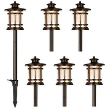 Load image into Gallery viewer, hykolity Low Voltage ORB LED Landscape Path Light W/ Crackled Shade, 3.4W 155LM 12V Wired Outdoor LED Walkway Light, Die-cast Aluminum Construction, 30-Watt Equivalent, 15-Year Lifespan-6Pack