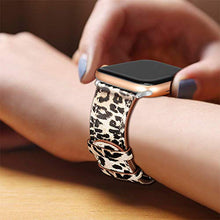 Load image into Gallery viewer, Fintie Bands Compatible with Apple Watch 45mm 44mm 42mm Series 7 6 5 4 3 2 1 and iWatch SE, Genuine Leather Band Replacement Accessories Strap Wristband, Classic Leopard