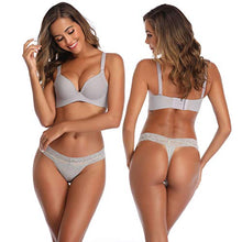 Load image into Gallery viewer, Underwear Women, T Back Low Waist See Through Panties Cotton Seamless Lace Thongs for Women